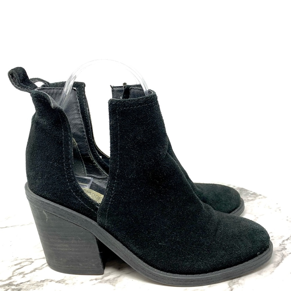 Steve Madden Sharini Black Cutout Bootie 6.5 Classic Chunky Grunge Bohemian